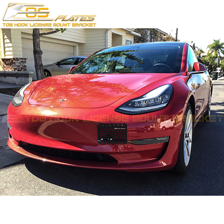 2017-Up Tesla Model 3 Tow Hook License Plate Mount Bracket Holder - EOS Plates
