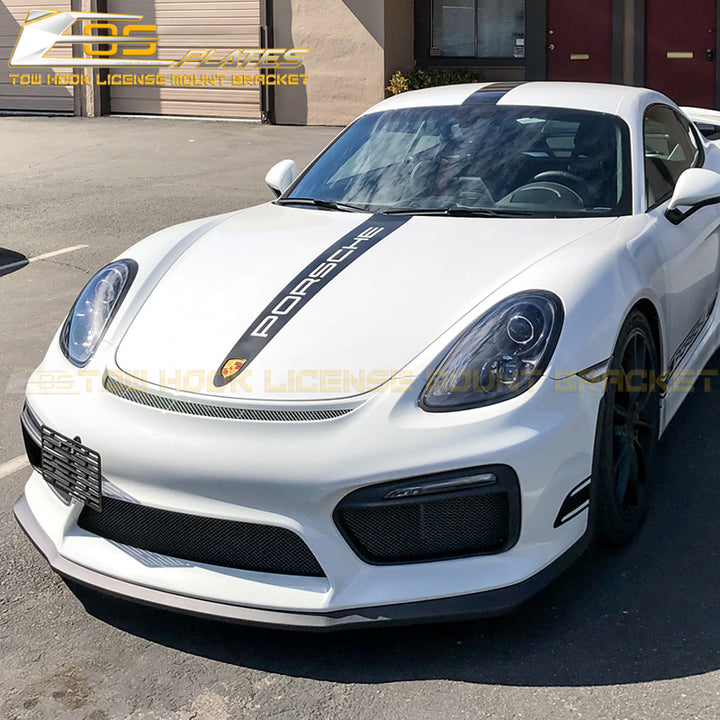 2016-Up Porsche Cayman GT4 981 Tow Hook License Plate Mount Bracket - EOS Plates