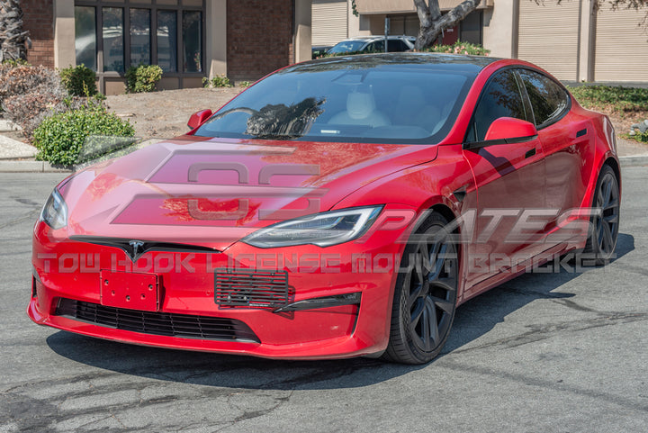 2021-up Tesla Model S Plaid EOS Plate Front Tow Hook License Bracket