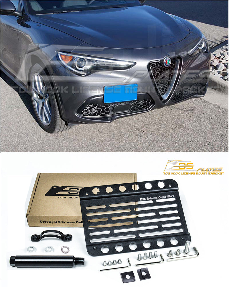 2017-Up Alfa Romeo Stelvio Tow Hook License Plate Mount Bracket Holder