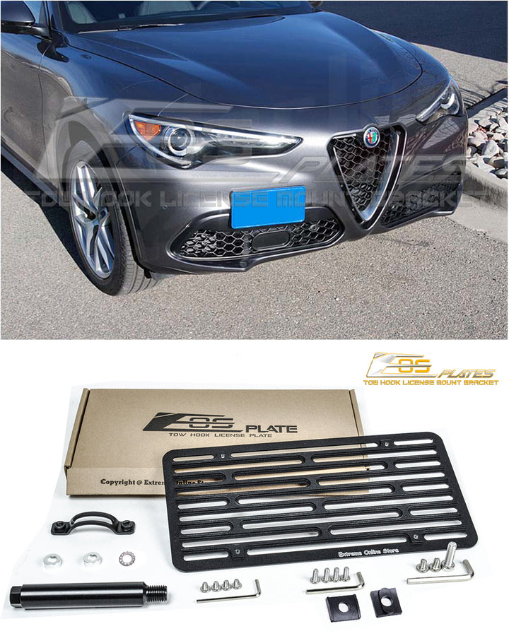 2017-Up Alfa Romeo Stelvio Tow Hook License Plate Mount Bracket Holder