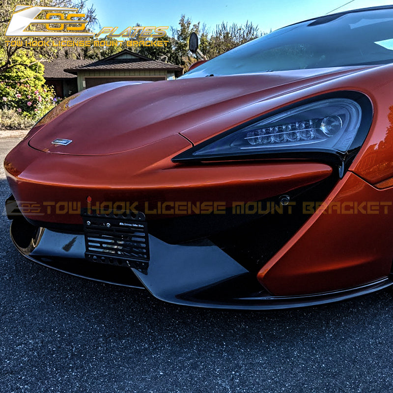 2019-Up McLaren 600LT Tow Hook License Plate Mount Bracket - EOS Plates