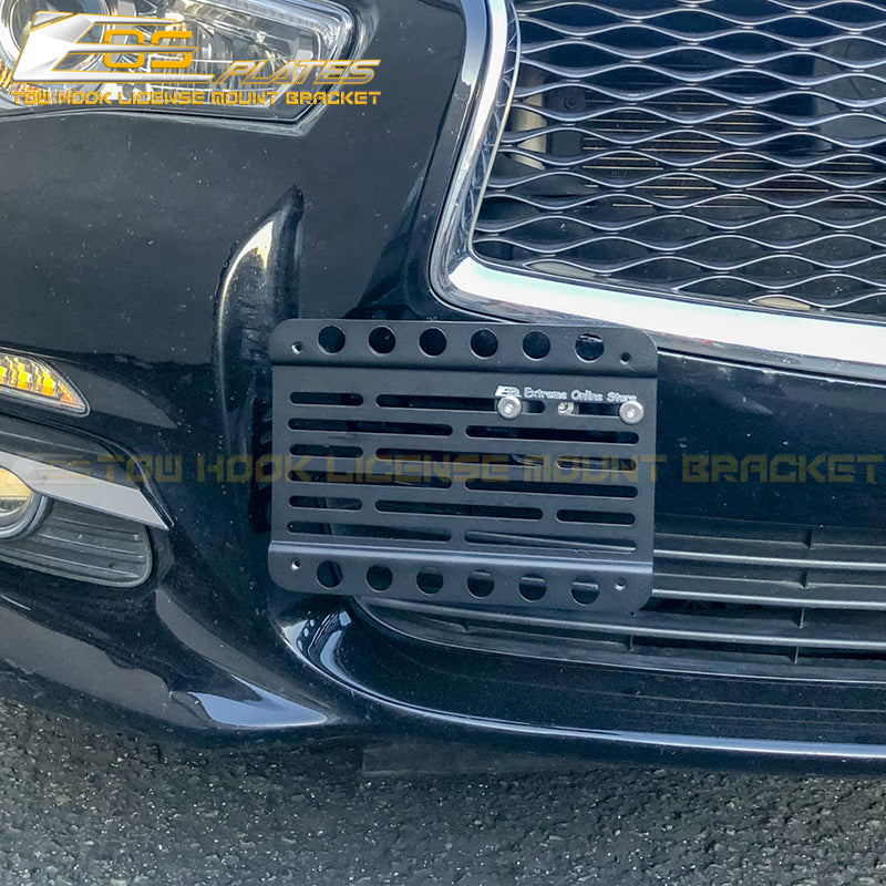 PM Performotor Front License Plate Bracket Holder – Fits 2014-2017 Infiniti Q50 – Matte Black