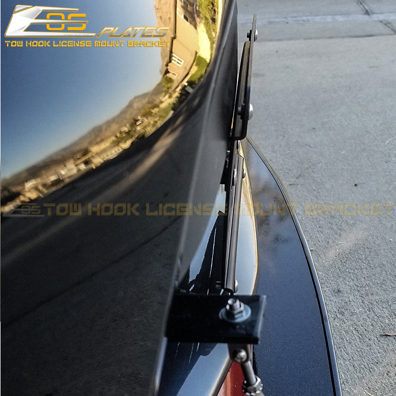 Red License Plate Front Bumper Mount Bracket Tow Hook For Nissan 370Z 350Z