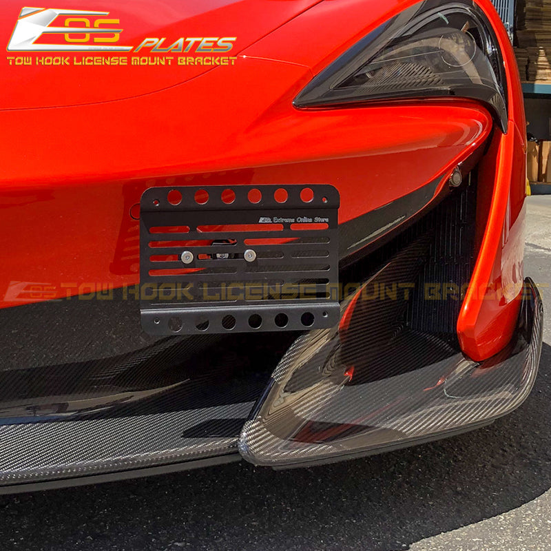 2019-Up McLaren 600LT Tow Hook License Plate Mount Bracket - EOS Plates