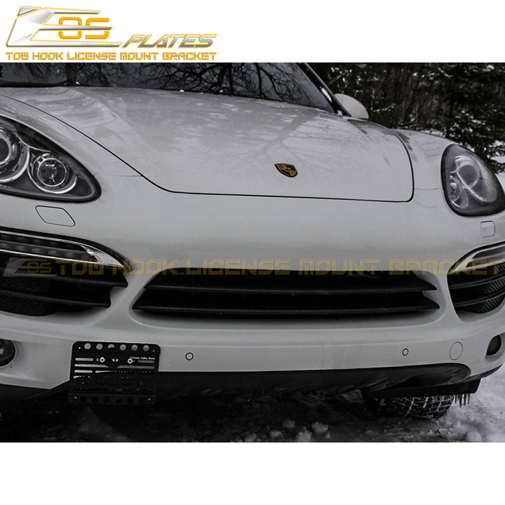 2011-14 Porsche Cayenne Tow Hook License Plate Mount Bracket - EOS Plates
